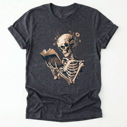 Skeleton Book Lover Floral Classic T-Shirt