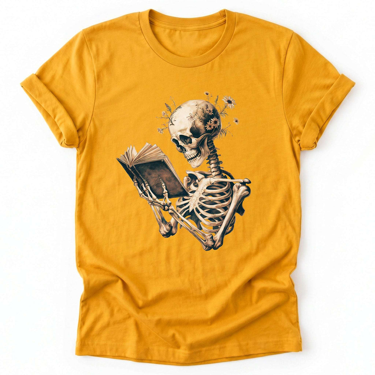 Skeleton Book Lover Floral Classic T-Shirt