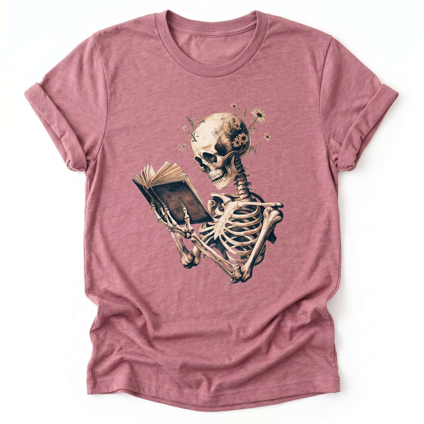 Skeleton Book Lover Floral Classic T-Shirt