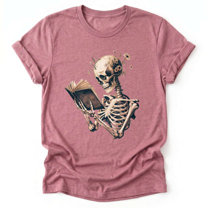 Skeleton Book Lover Floral Classic T-Shirt