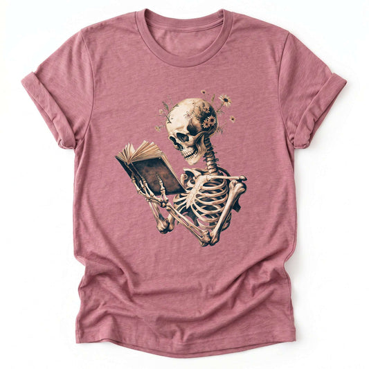 Skeleton Book Lover Floral Classic T-Shirt