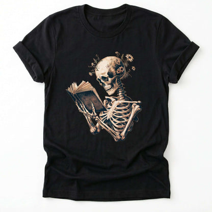 Skeleton Book Lover Floral Classic T-Shirt