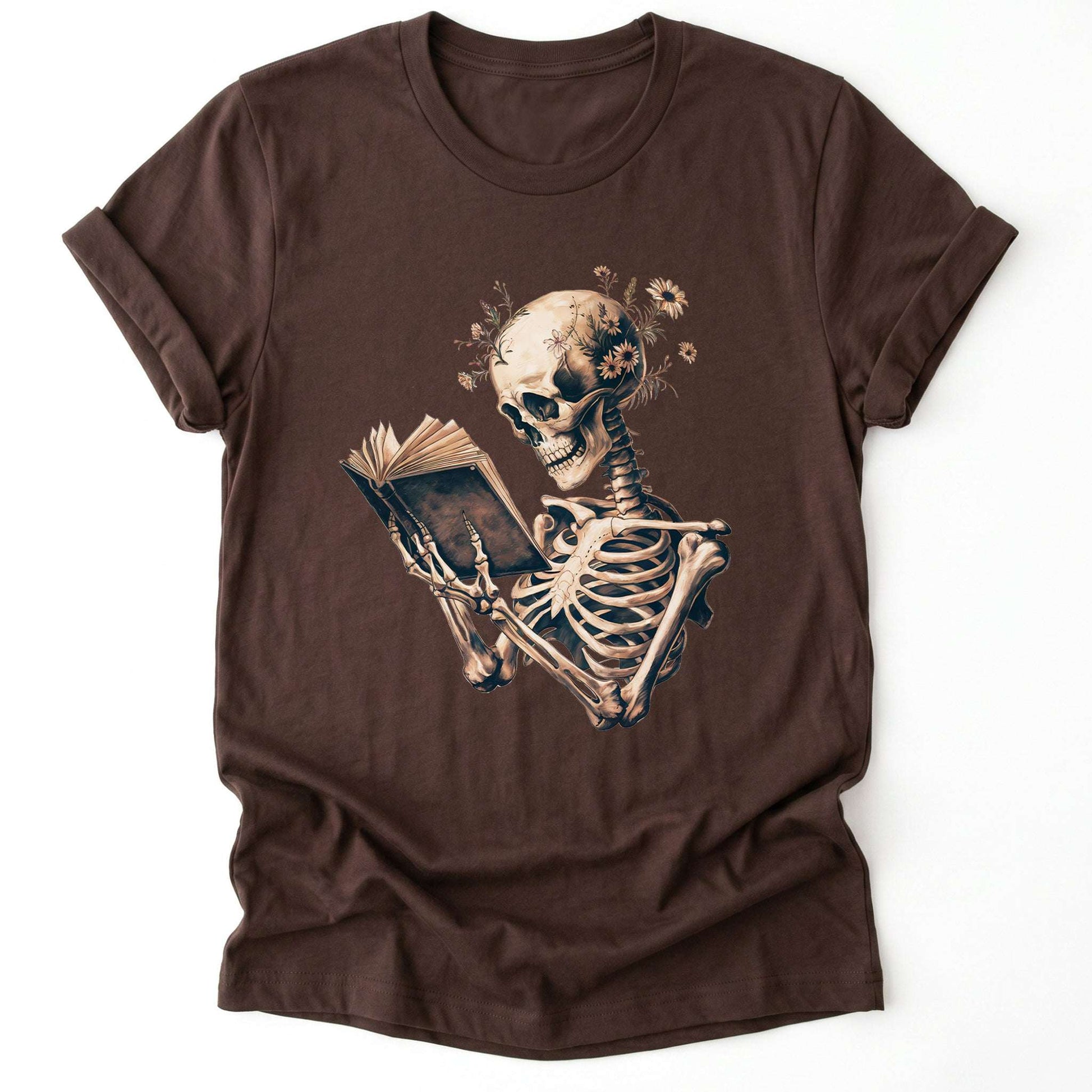 Skeleton Book Lover Floral Classic T-Shirt