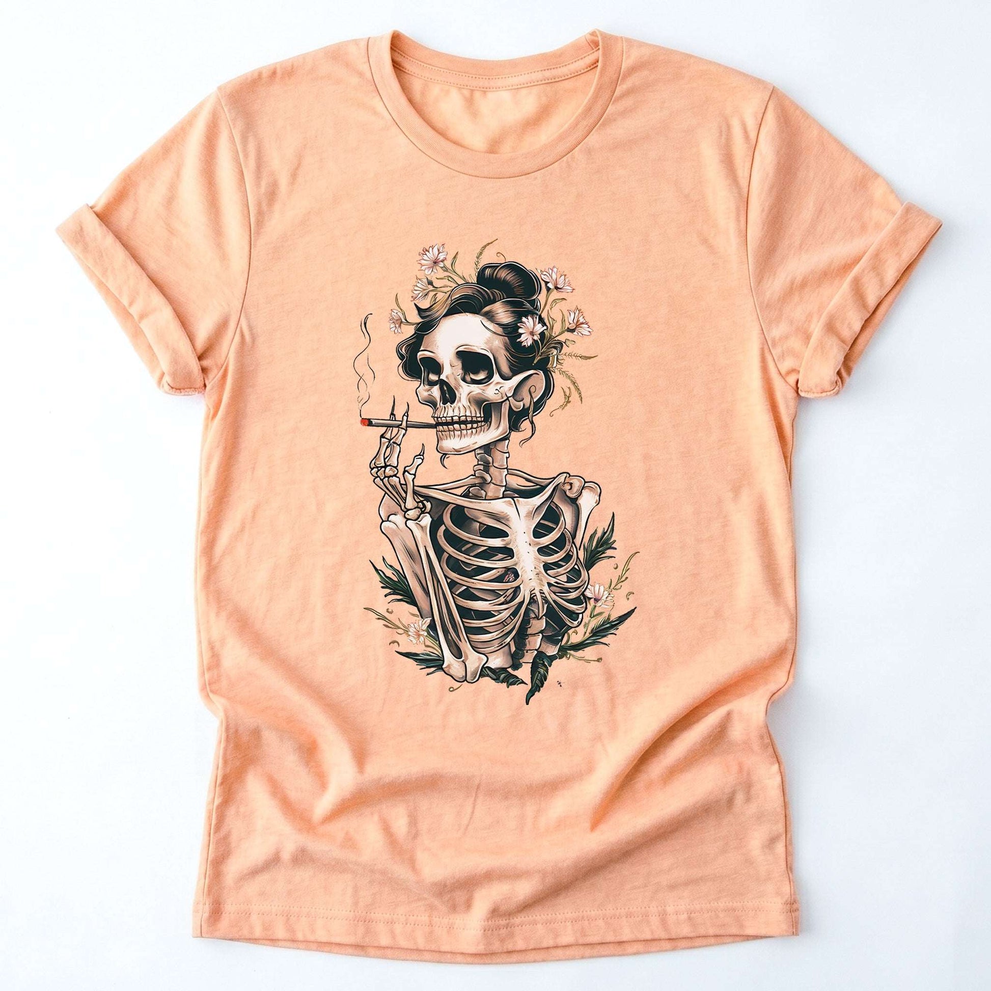 Sassy Skeleton Boho Floral Classic T-Shirt