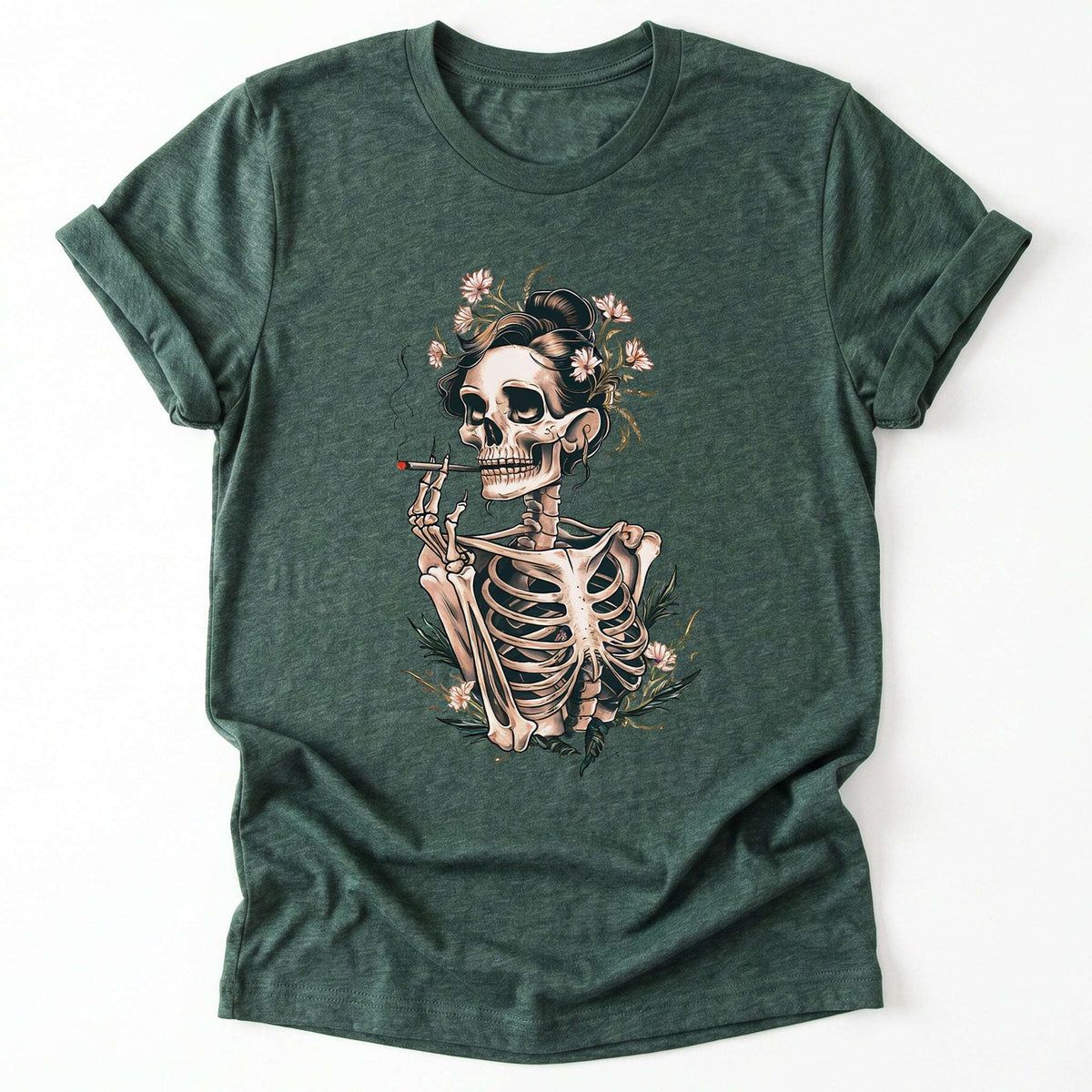 Sassy Skeleton Boho Floral Classic T-Shirt