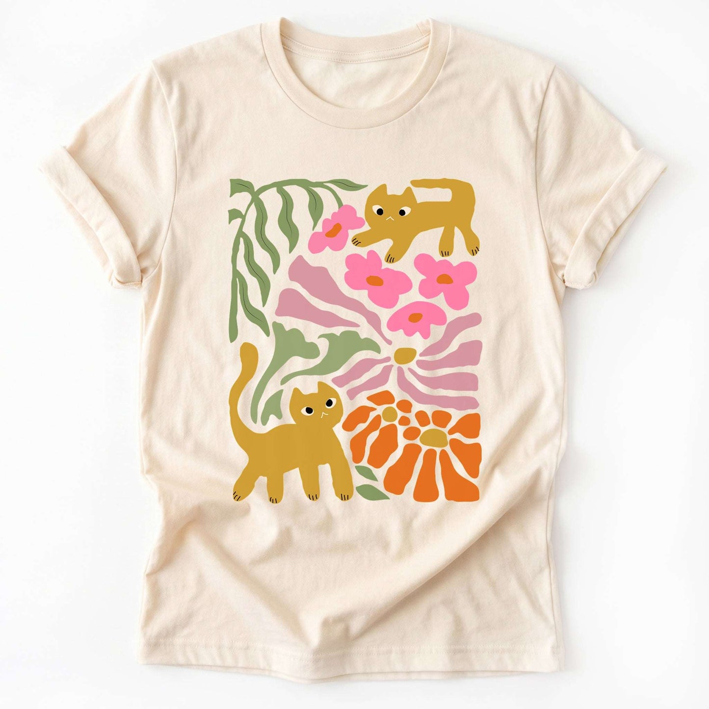 Cats And Flowers Classic T-Shirt