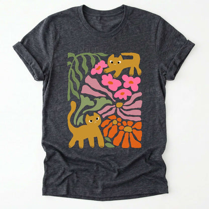 Cats And Flowers Classic T-Shirt