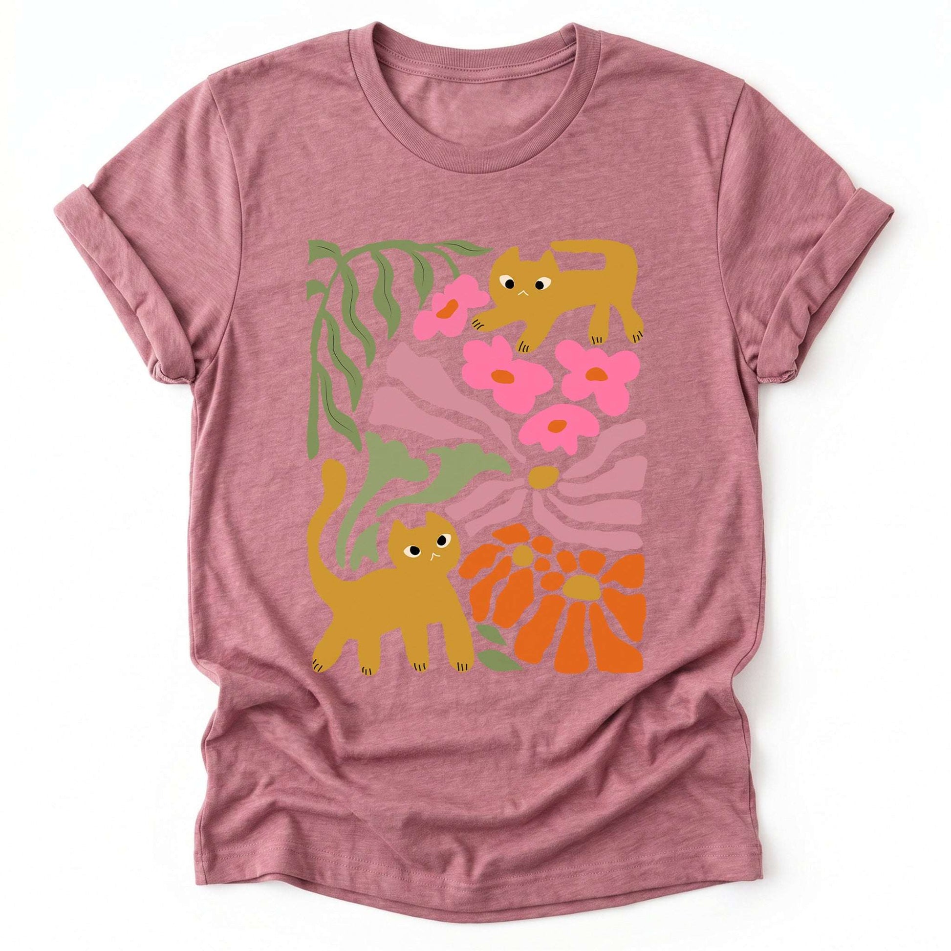Cats And Flowers Classic T-Shirt