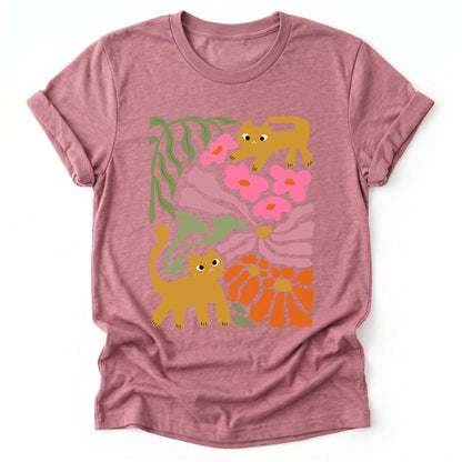 Cats And Flowers Classic T-Shirt