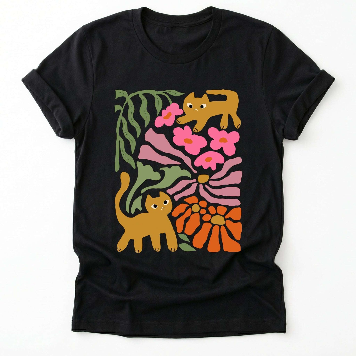 Cats And Flowers Classic T-Shirt