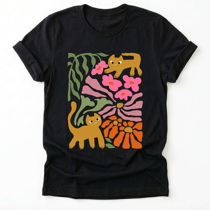 Cats And Flowers Classic T-Shirt