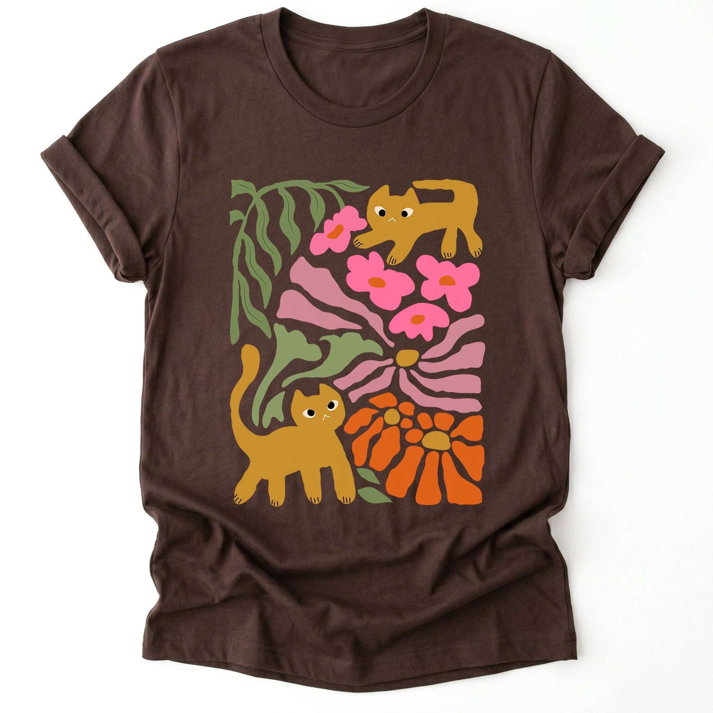 Cats And Flowers Classic T-Shirt