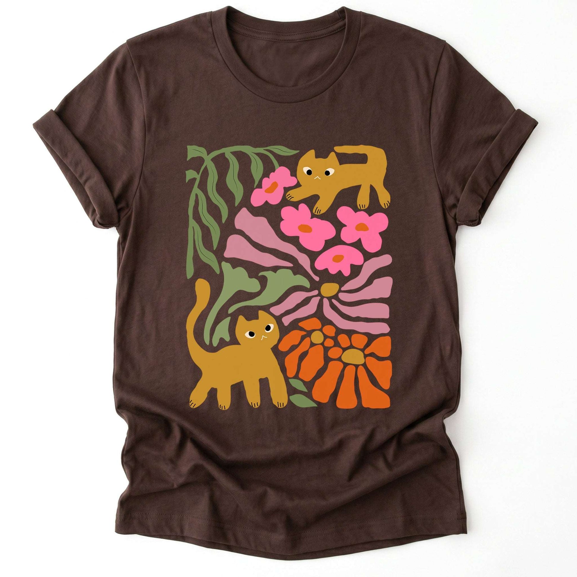 Cats And Flowers Classic T-Shirt