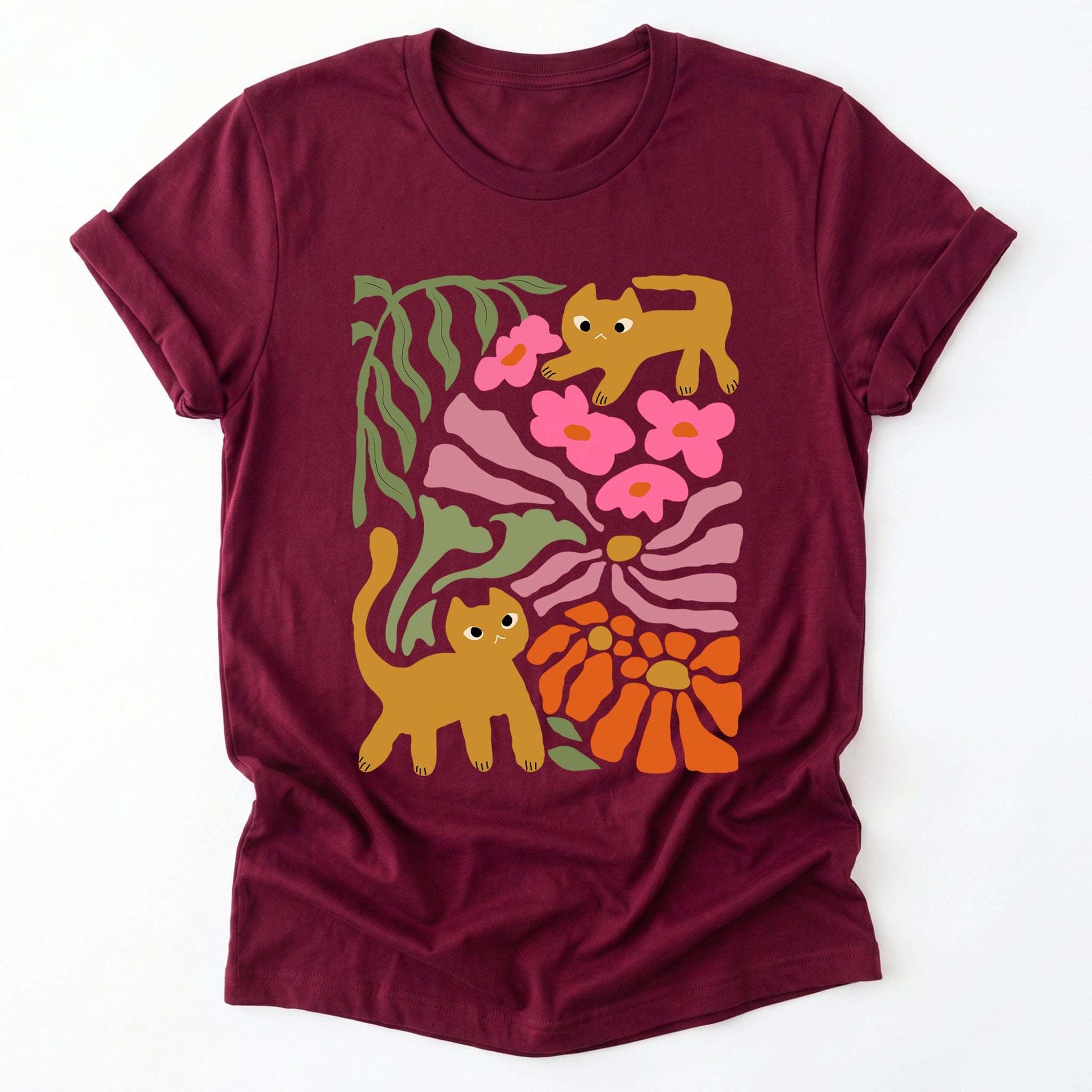 Cats And Flowers Classic T-Shirt