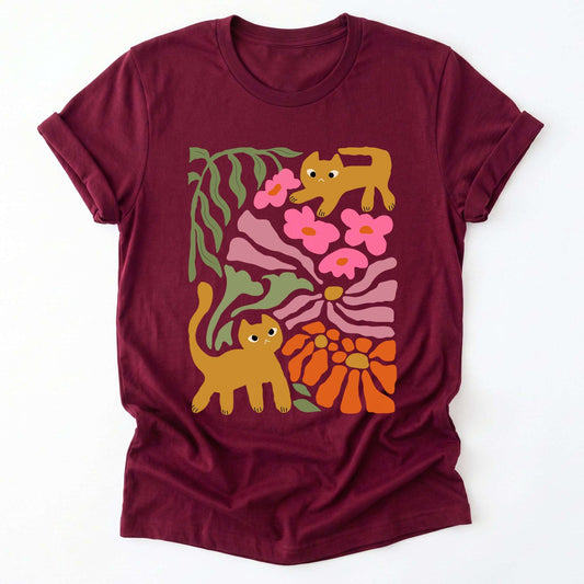 Cats And Flowers Classic T-Shirt