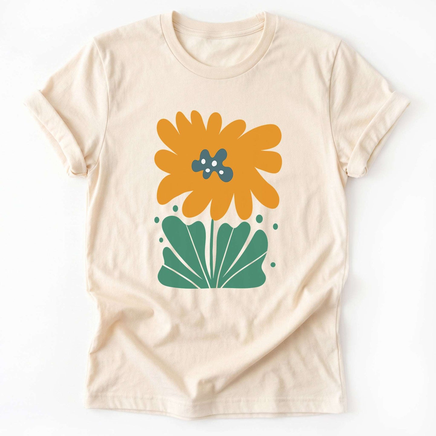 Orange Abstract Flowers Classic T-Shirt