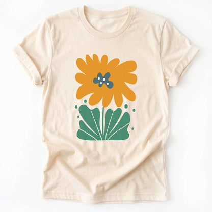 Orange Abstract Flowers Classic T-Shirt