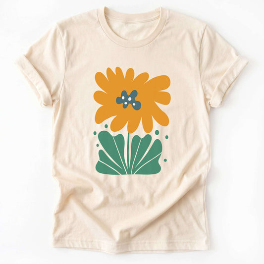 Orange Abstract Flowers Classic T-Shirt