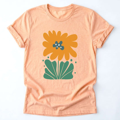 Orange Abstract Flowers Classic T-Shirt