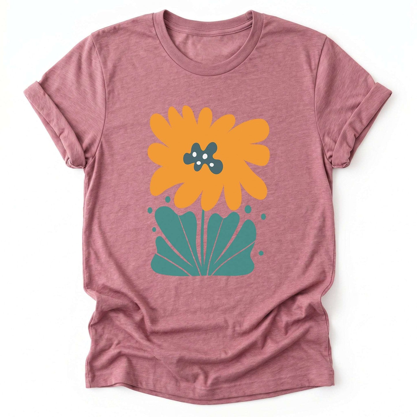 Orange Abstract Flowers Classic T-Shirt