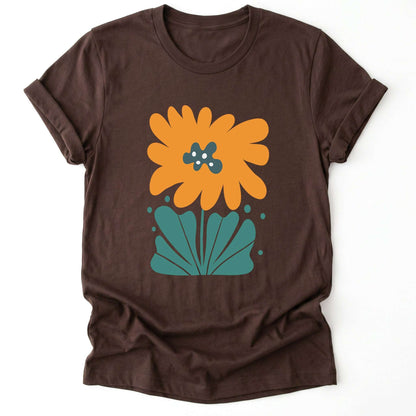 Orange Abstract Flowers Classic T-Shirt
