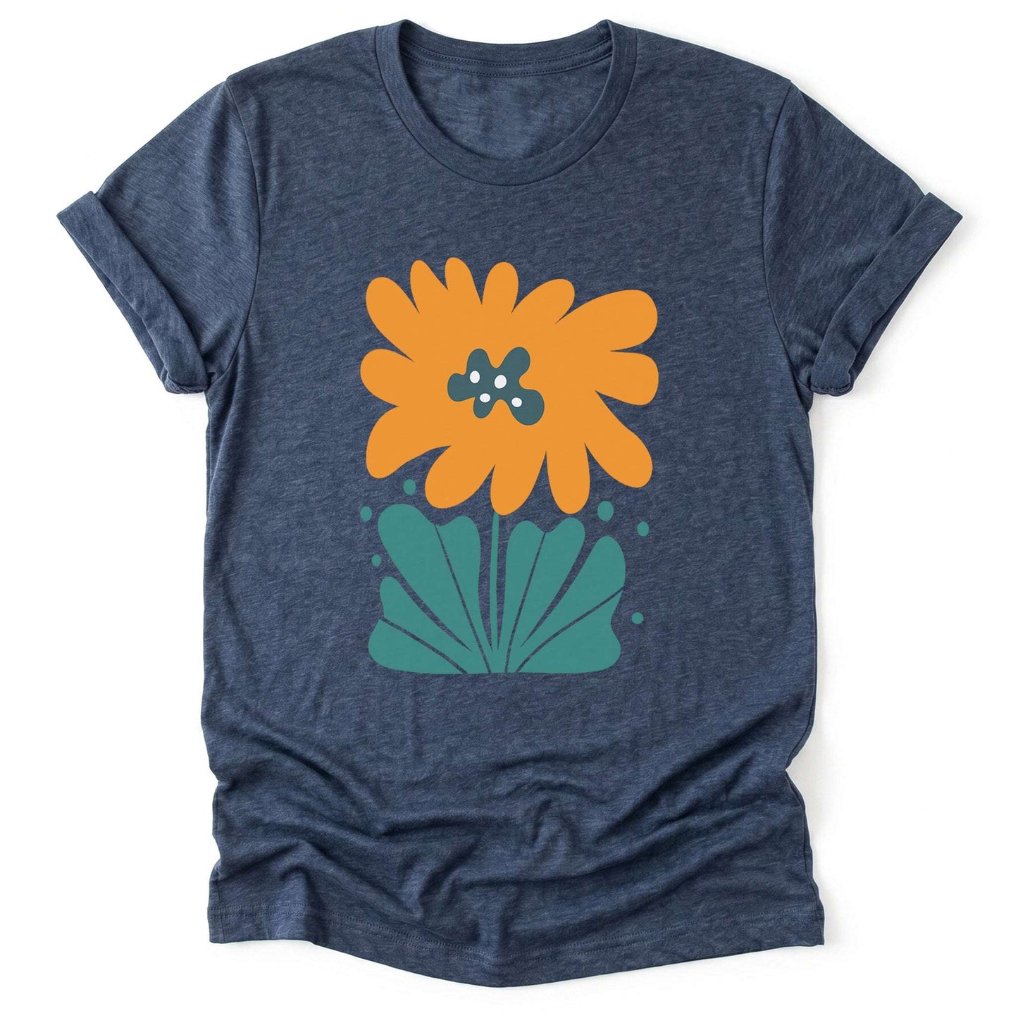 Orange Abstract Flowers Classic T-Shirt