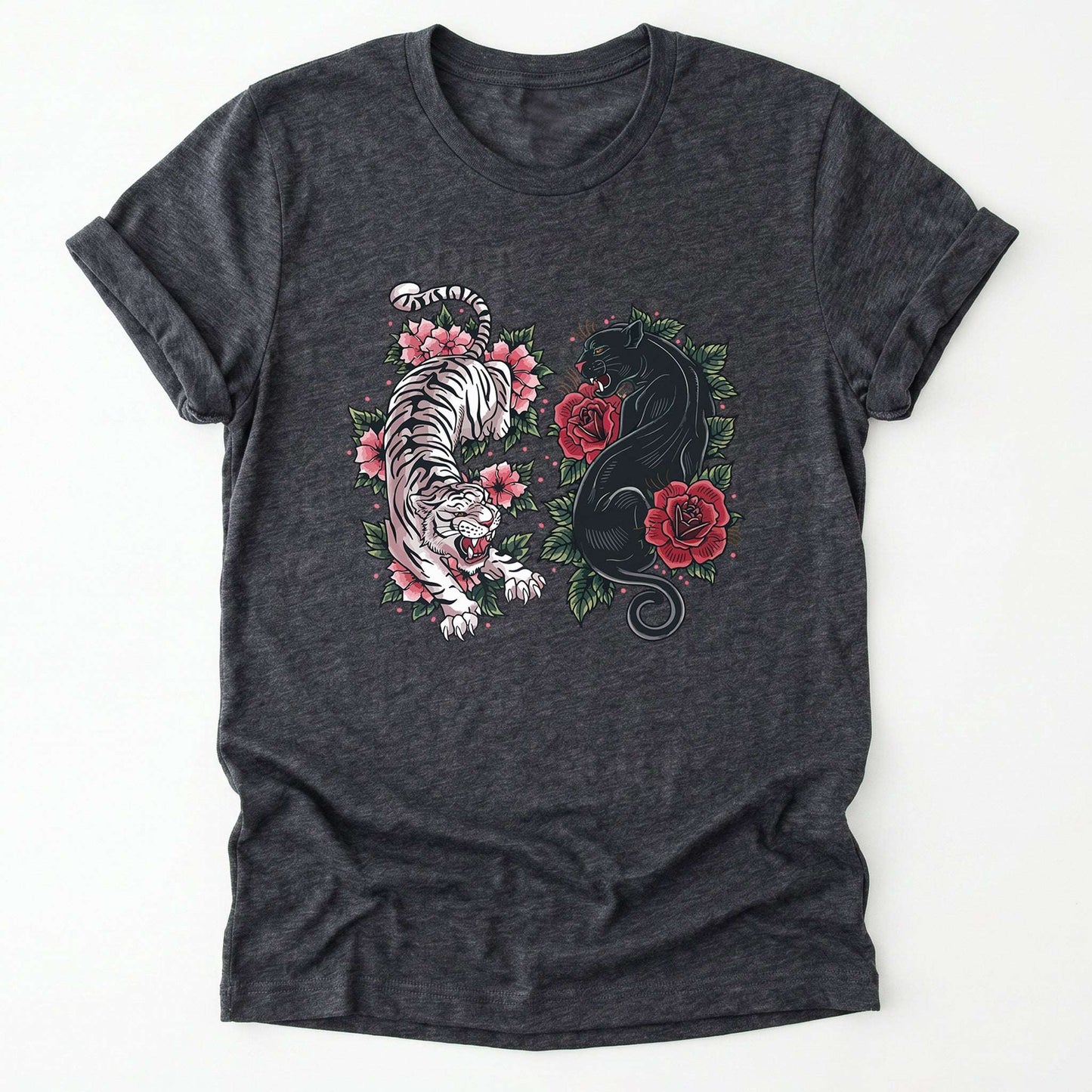 Boho Tiger Panther Floral Classic T-Shirt