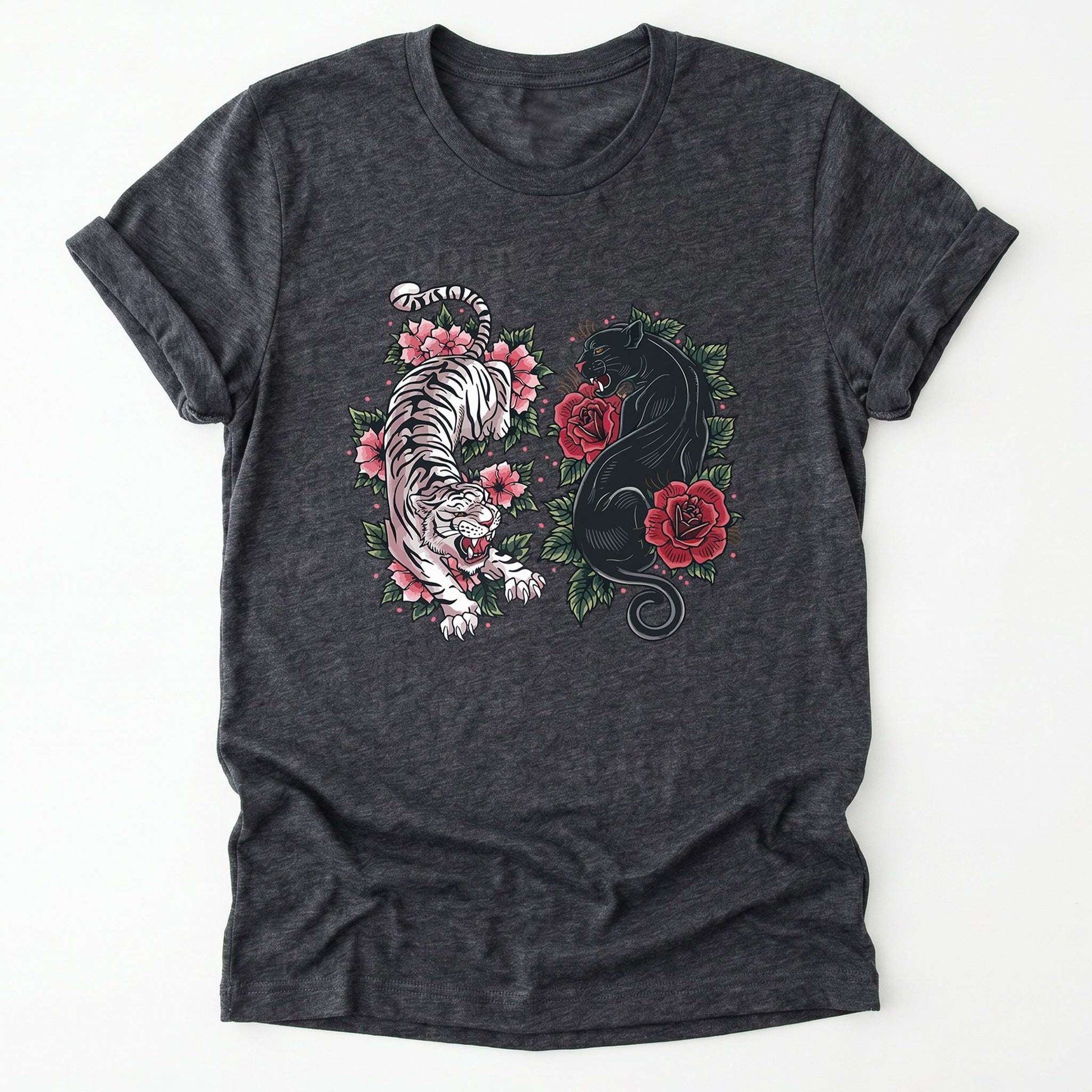 Boho Tiger Panther Floral Classic T-Shirt
