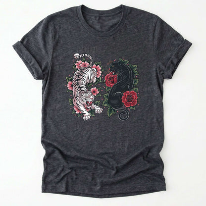 Boho Tiger Panther Floral Classic T-Shirt