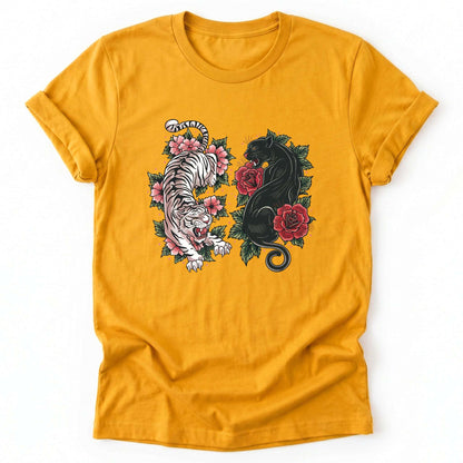 Boho Tiger Panther Floral Classic T-Shirt