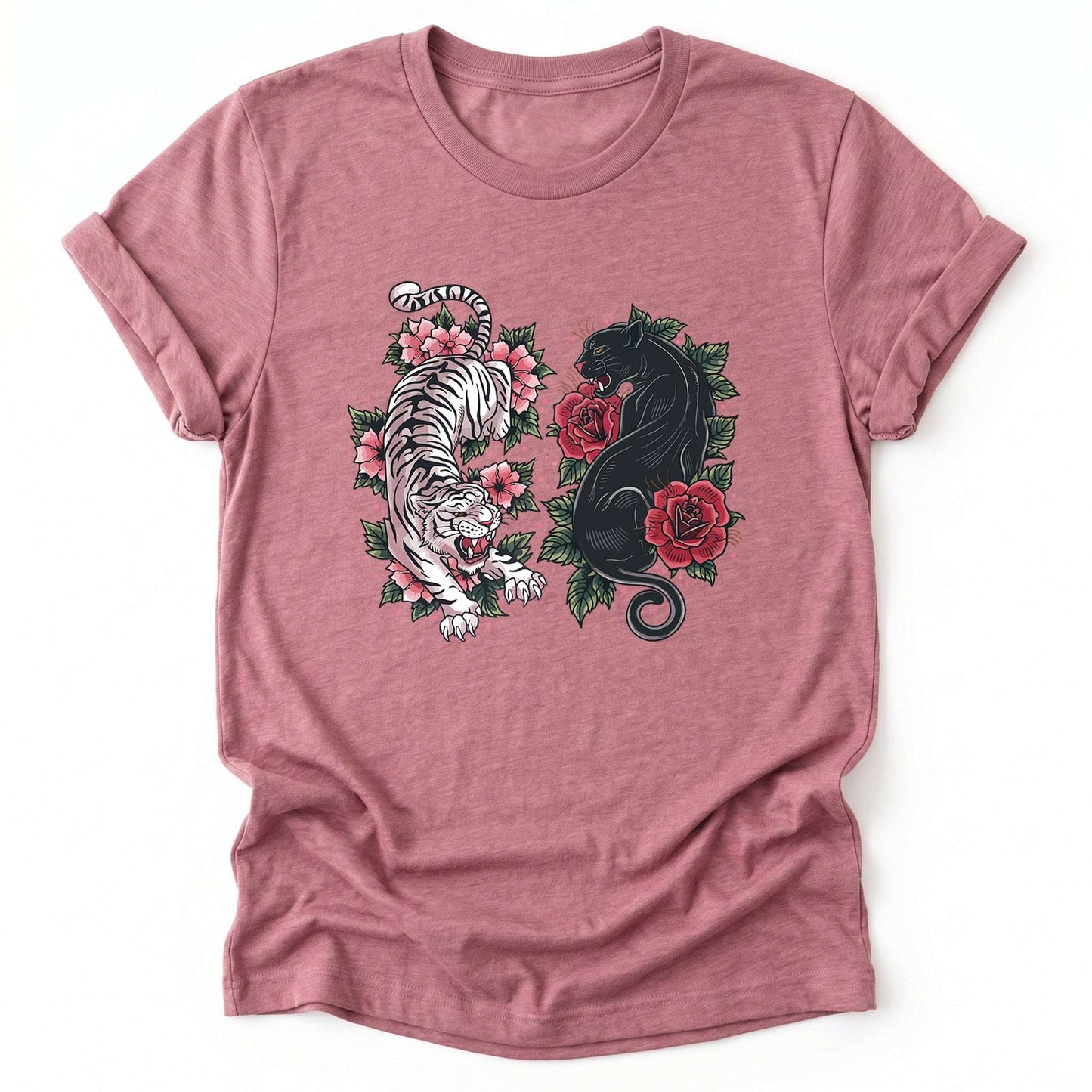 Boho Tiger Panther Floral Classic T-Shirt