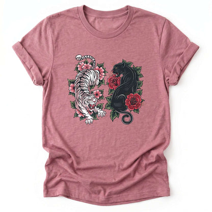 Boho Tiger Panther Floral Classic T-Shirt