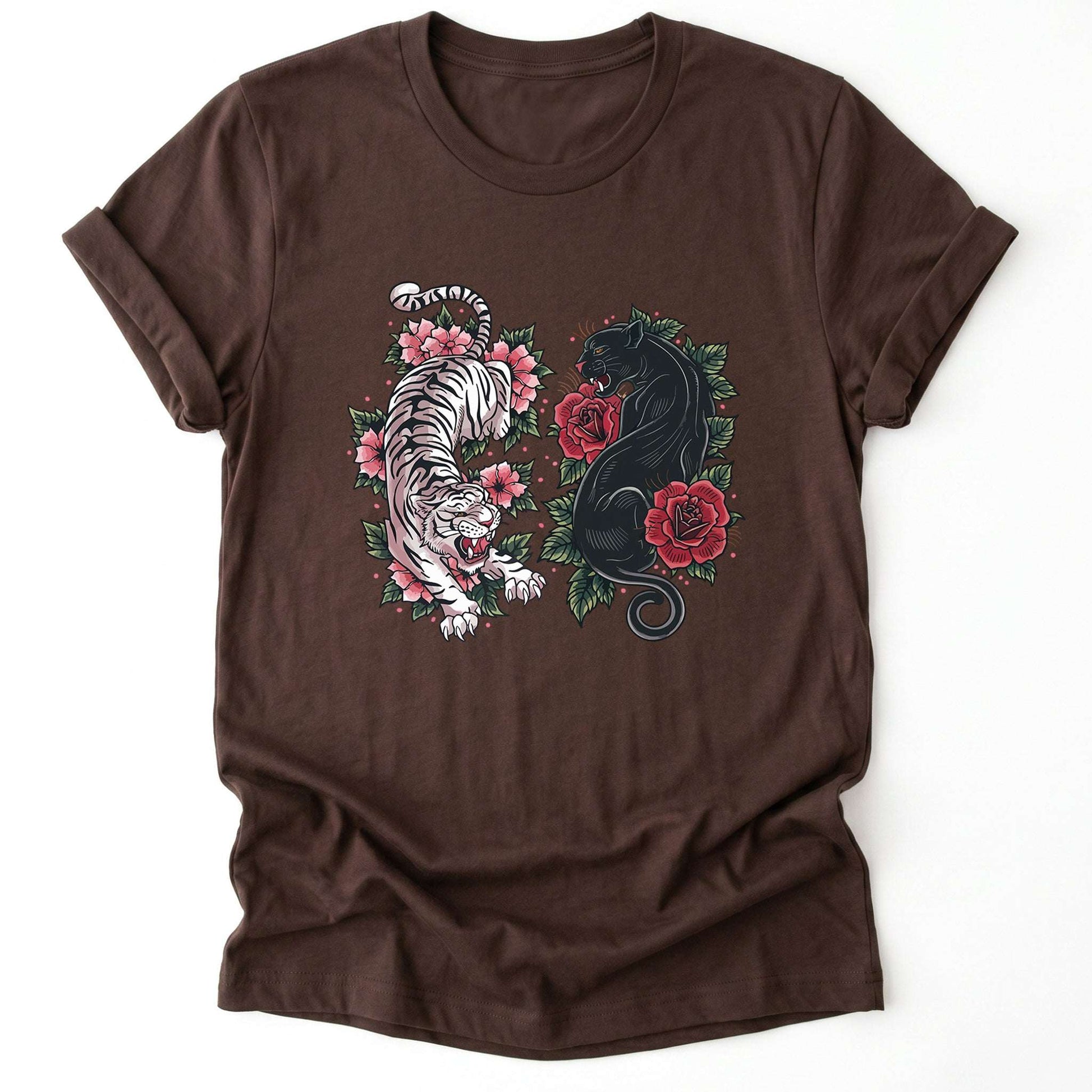 Boho Tiger Panther Floral Classic T-Shirt