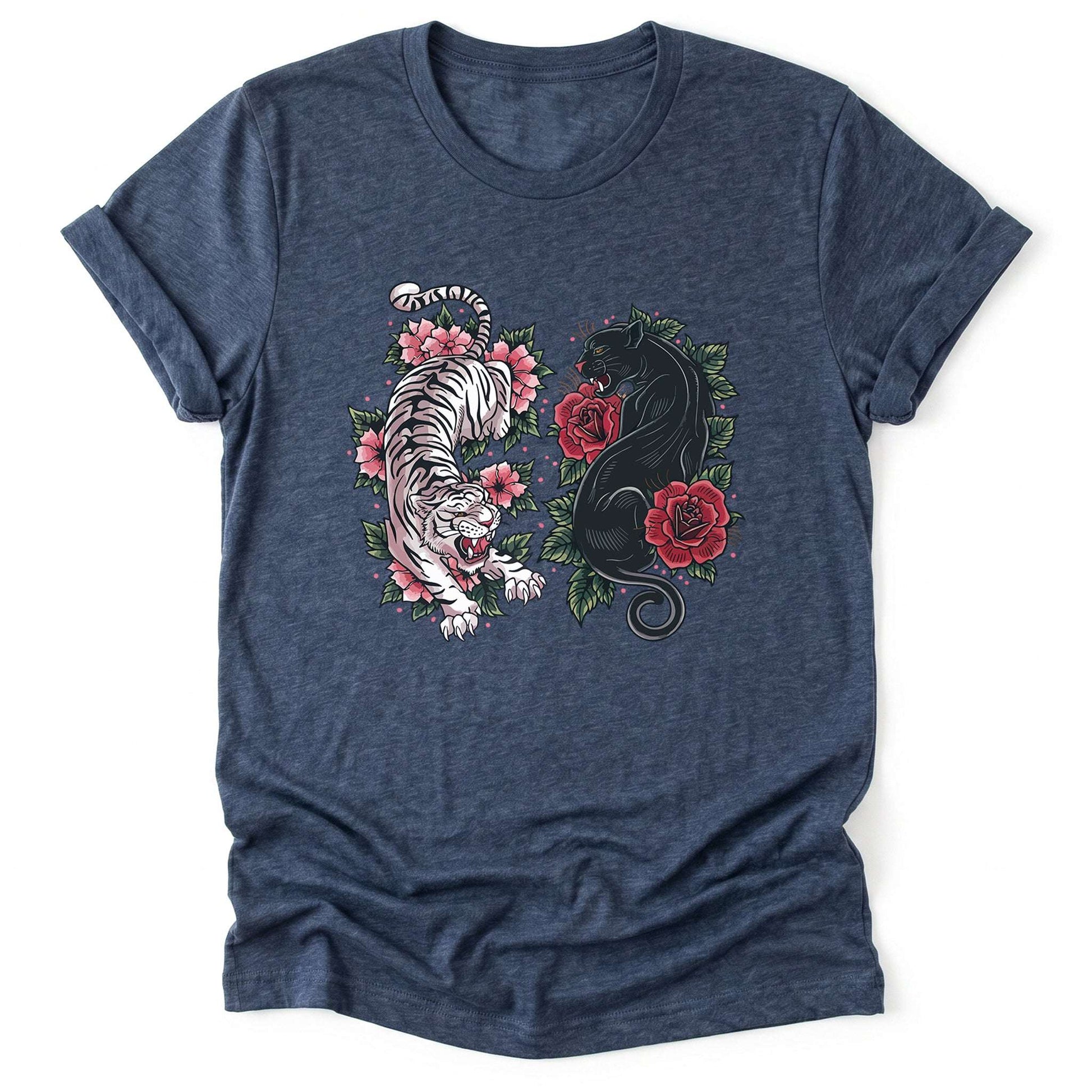 Boho Tiger Panther Floral Classic T-Shirt