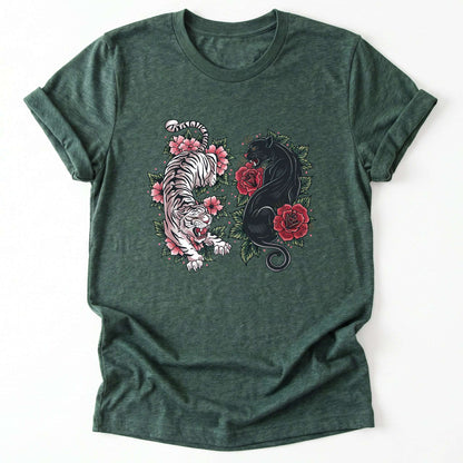 Boho Tiger Panther Floral Classic T-Shirt