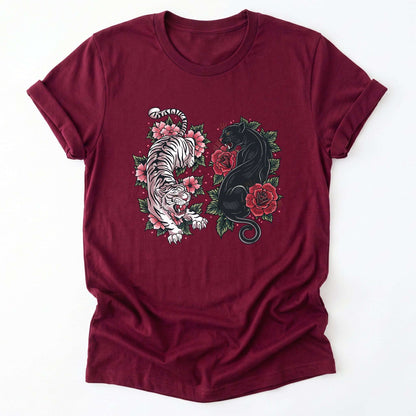 Boho Tiger Panther Floral Classic T-Shirt