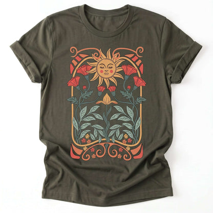 Art Nouveau Garden Classic T-Shirt - Army