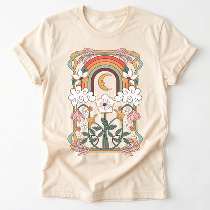 Rainbow Floral Nouveau Classic T-Shirt