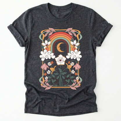 Rainbow Floral Nouveau Classic T-Shirt