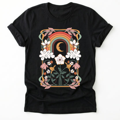 Rainbow Floral Nouveau Classic T-Shirt