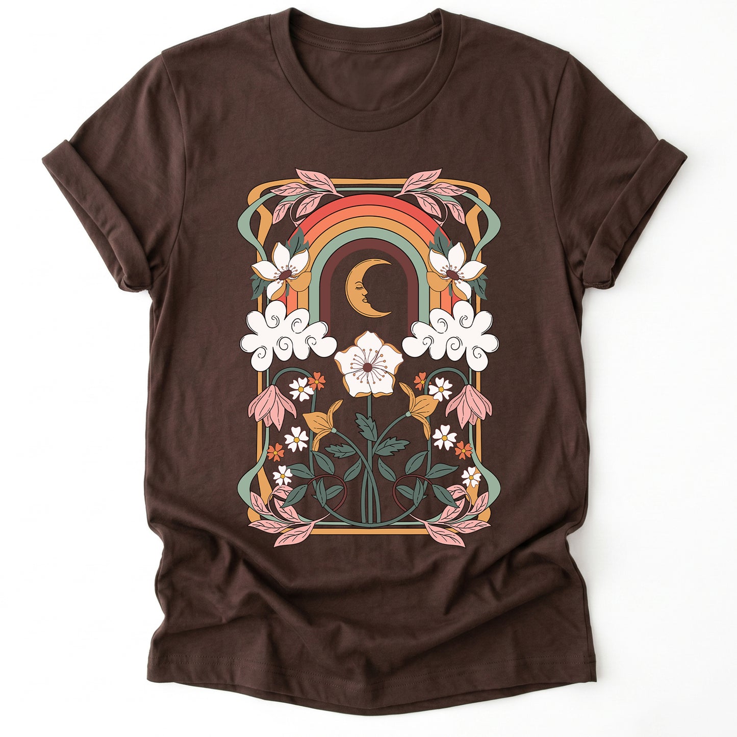 Rainbow Floral Nouveau Classic T-Shirt
