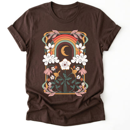 Rainbow Floral Nouveau Classic T-Shirt