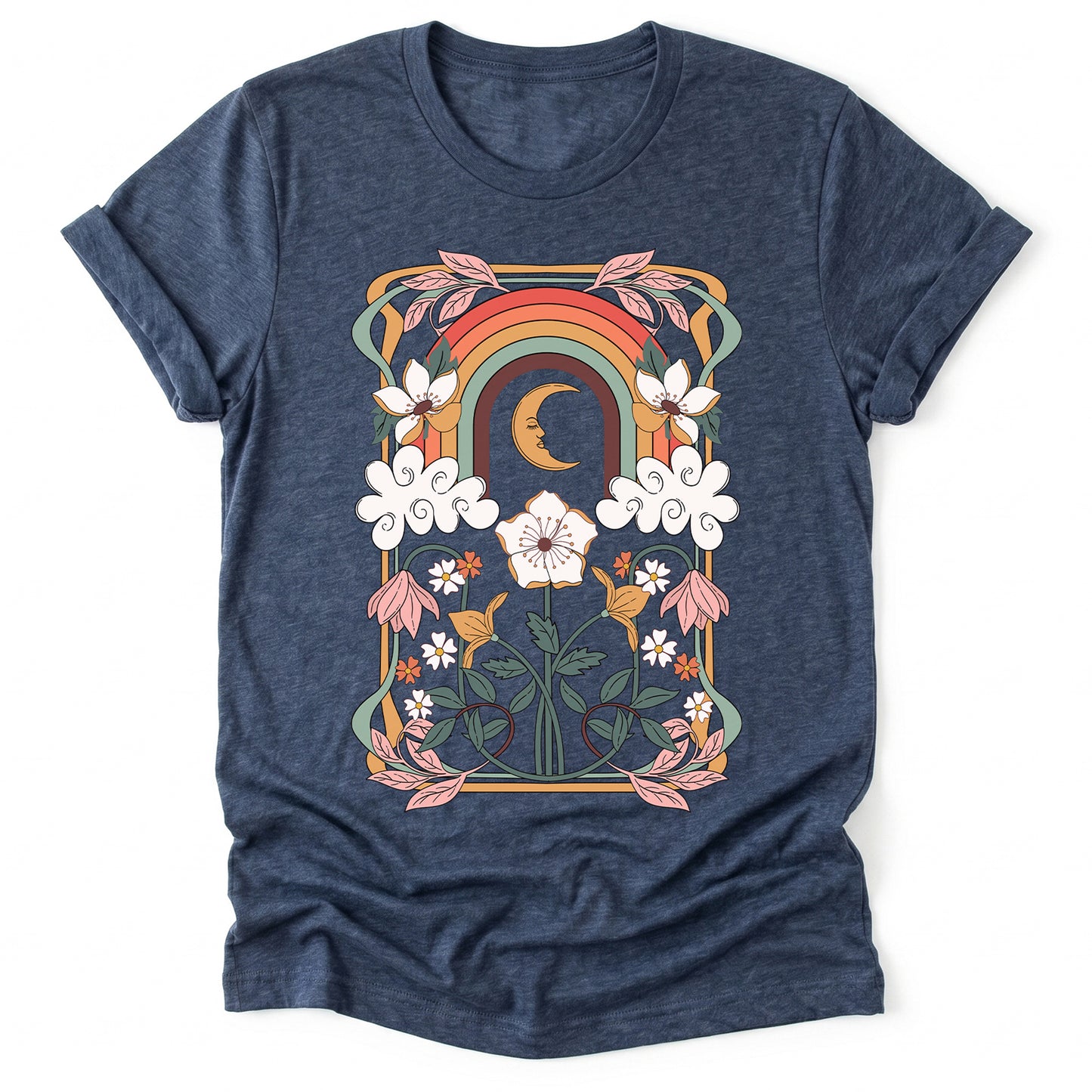 Rainbow Floral Nouveau Classic T-Shirt