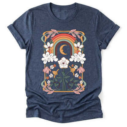 Rainbow Floral Nouveau Classic T-Shirt
