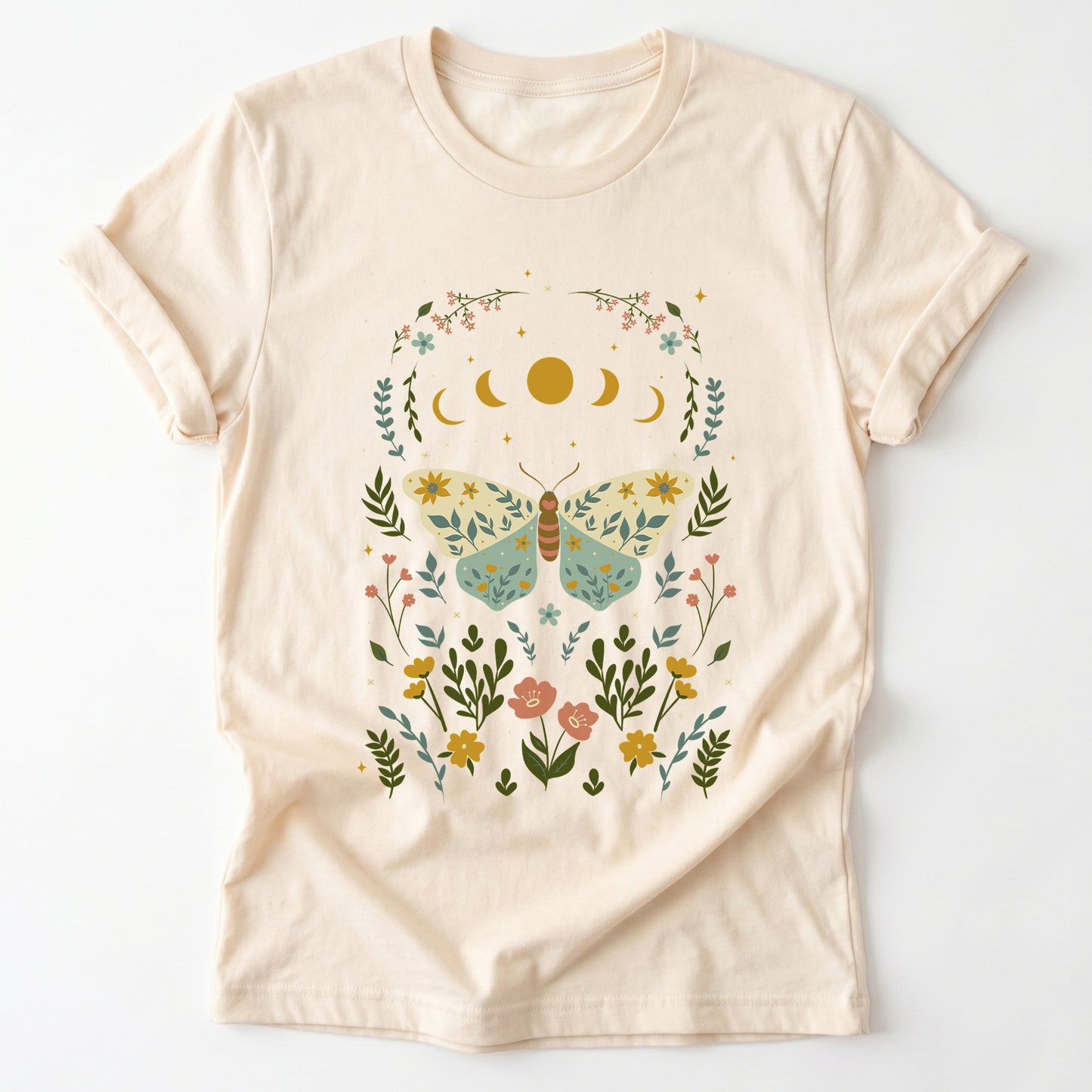 Boho Floral Butterfly Classic T-Shirt