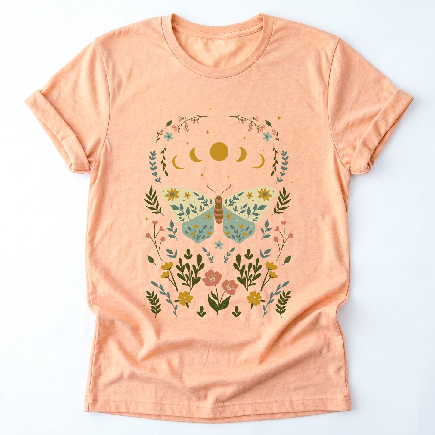 Boho Floral Butterfly Classic T-Shirt