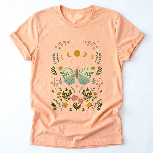 Boho Floral Butterfly Classic T-Shirt