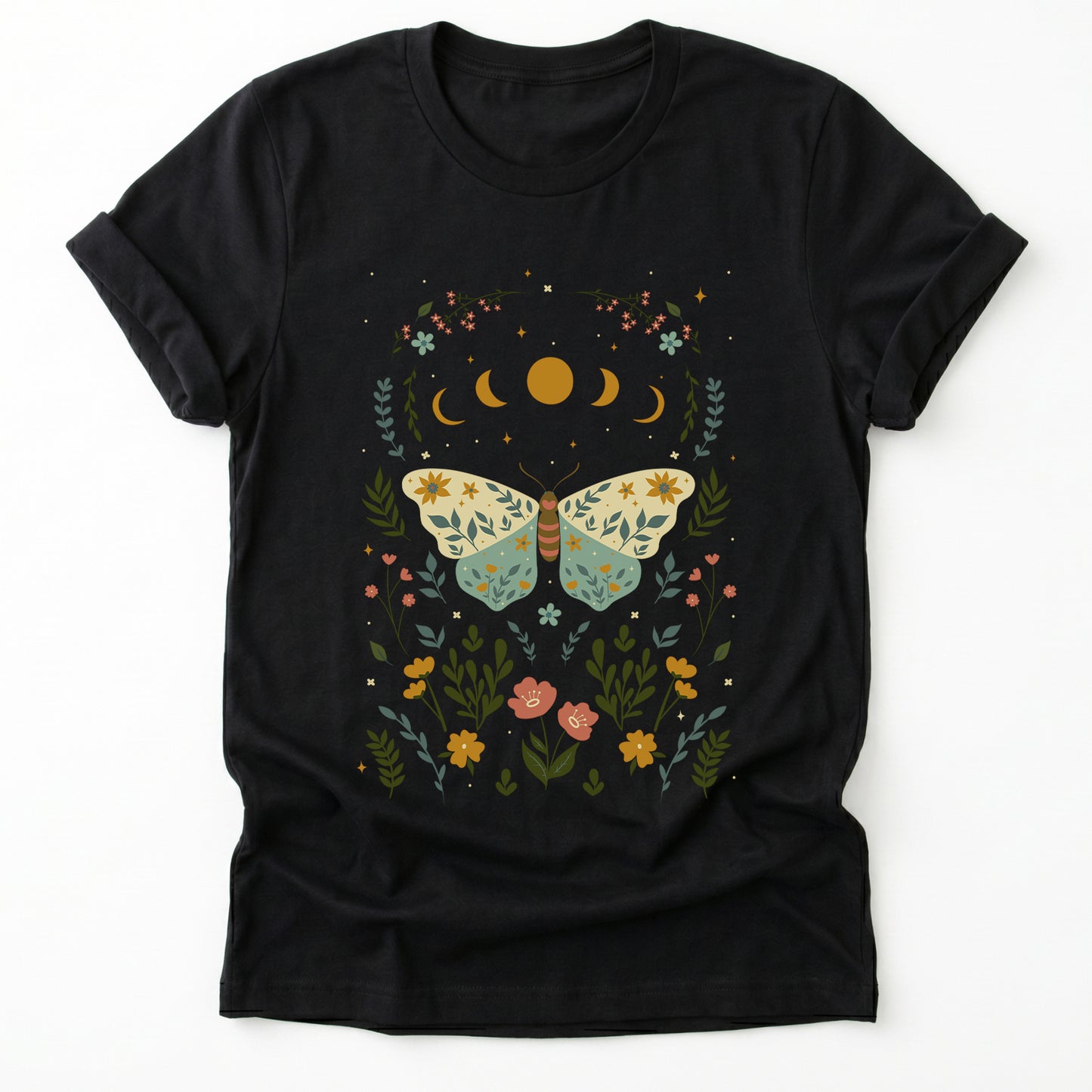 Boho Floral Butterfly Classic T-Shirt