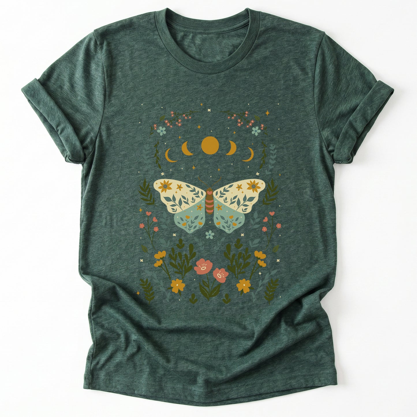Boho Floral Butterfly Classic T-Shirt