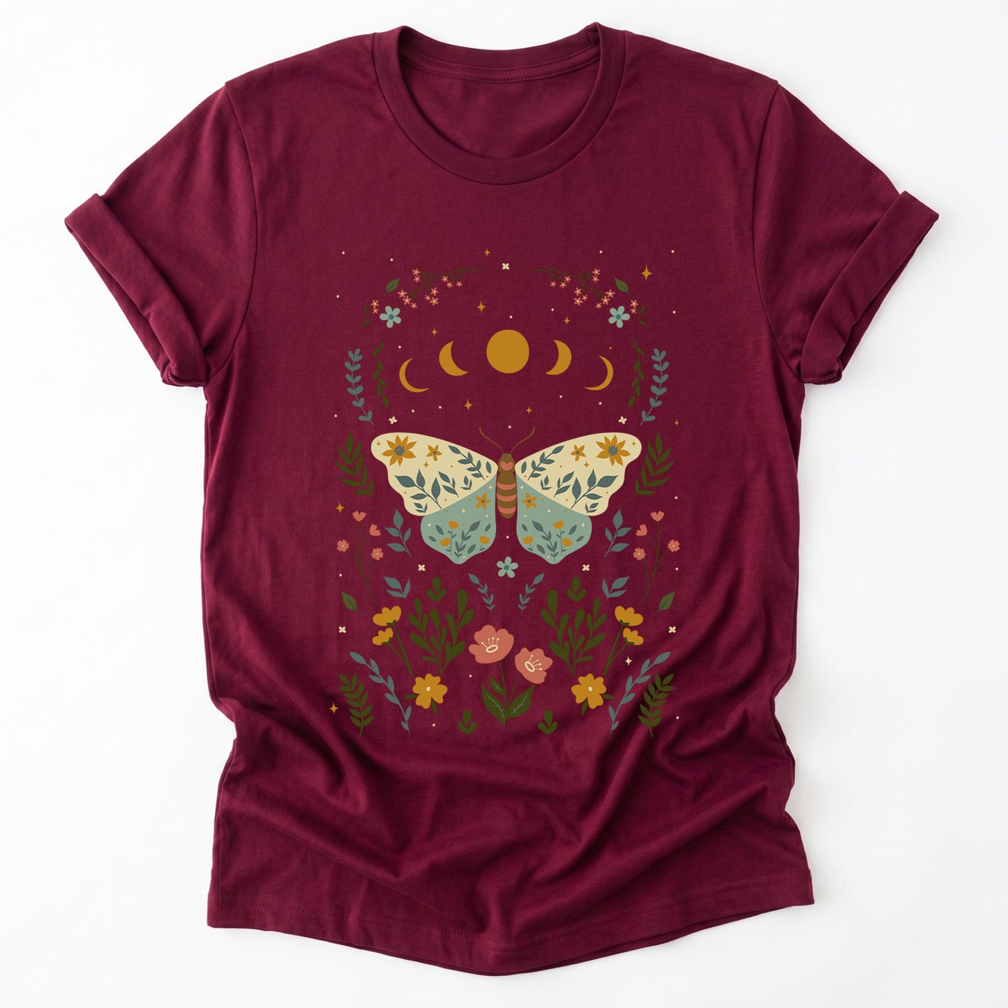 Boho Floral Butterfly Classic T-Shirt